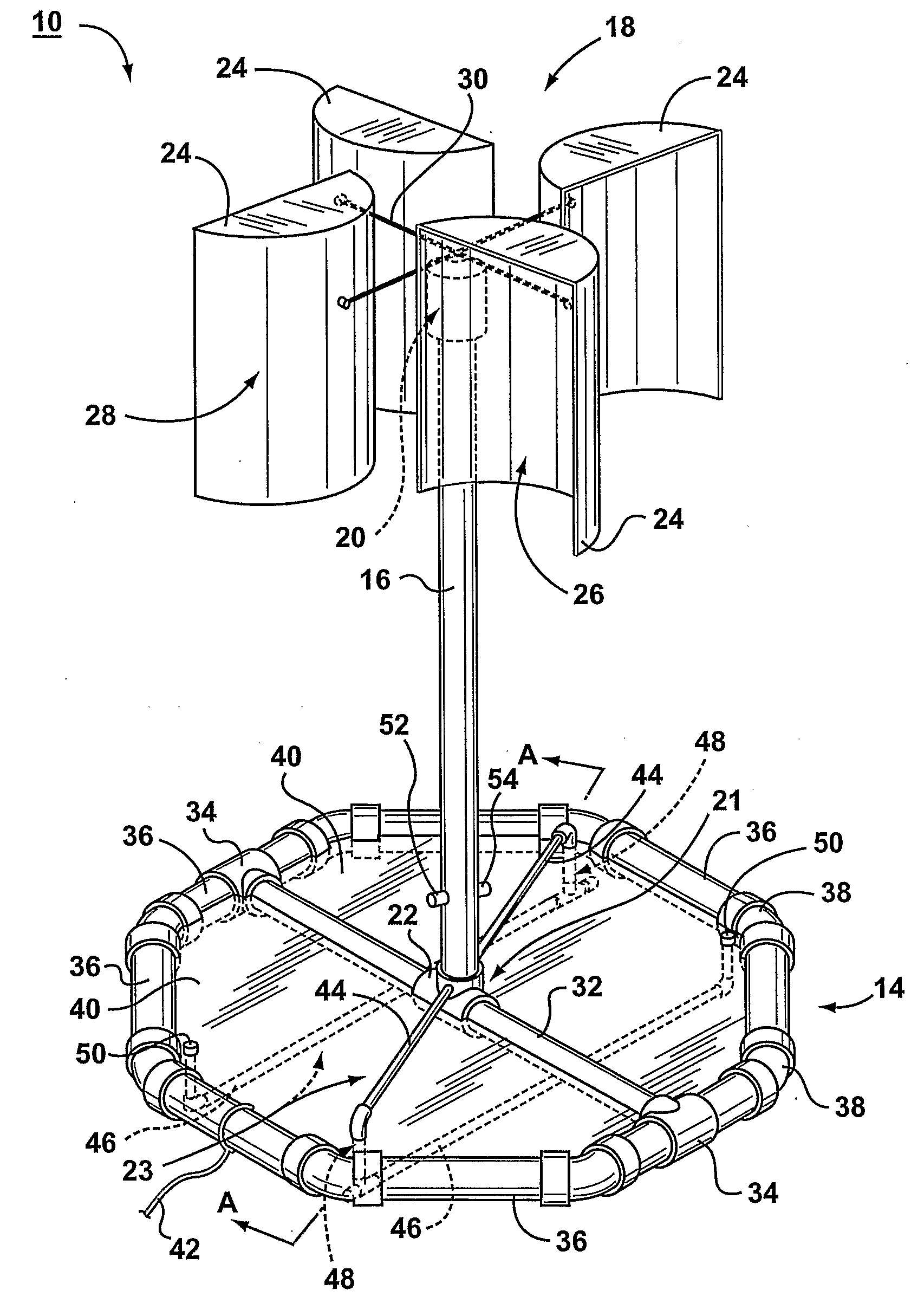 Apparatus For Production of Hydrogen Gas Using Wind and Wave Action
