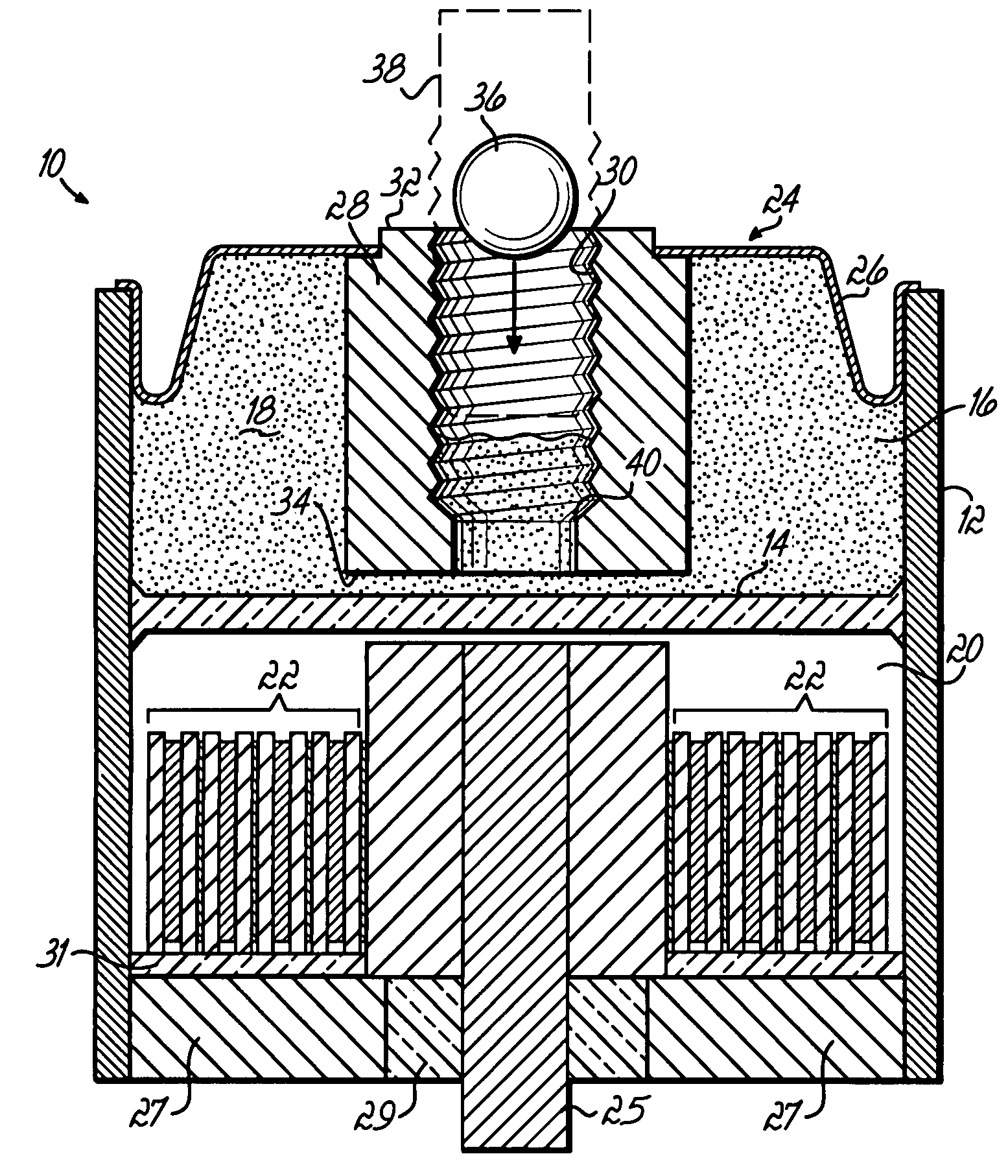 Reserve battery with set back mechanism for delayed battery activation