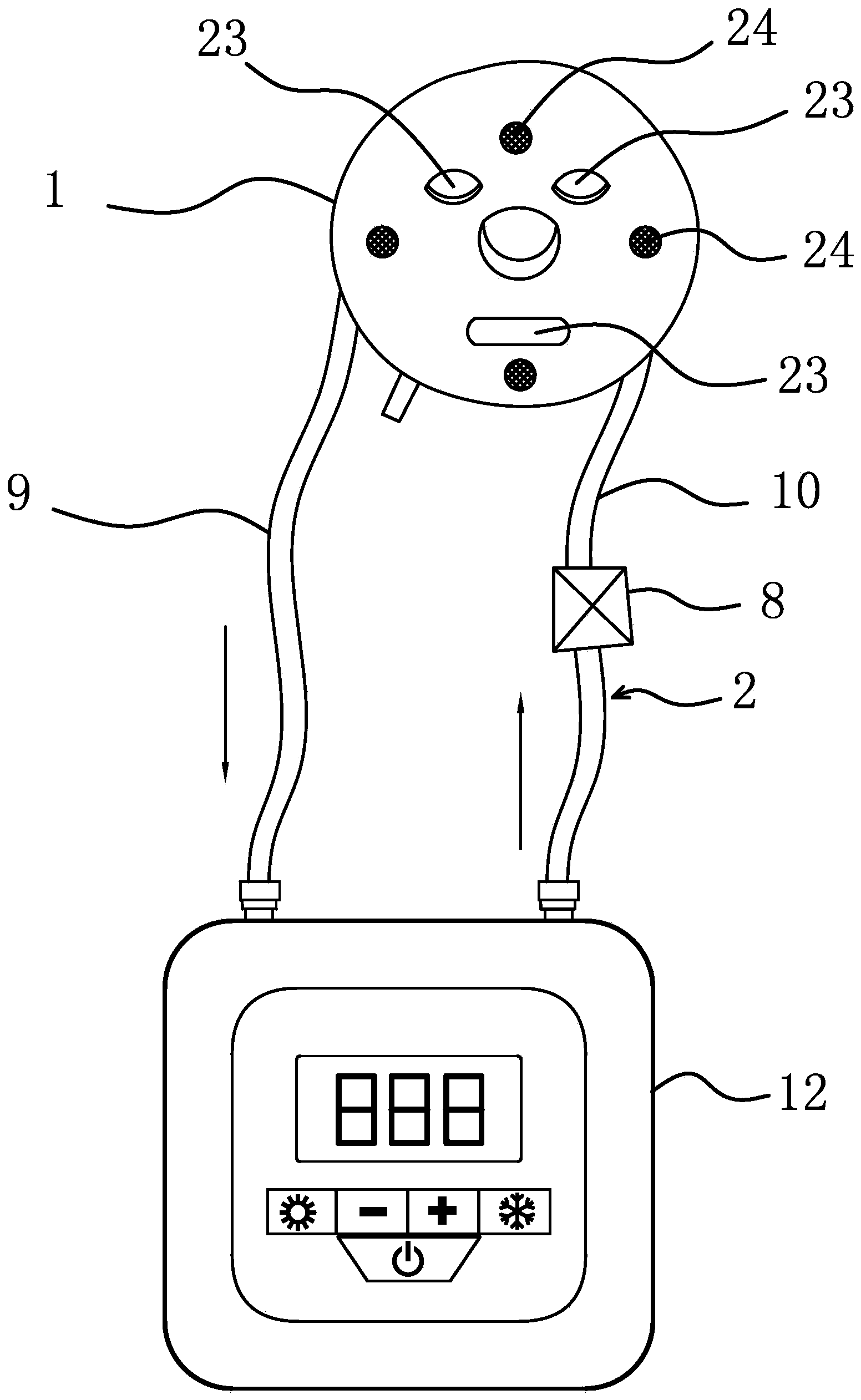 Mask device capable of being used through cold application and hot application