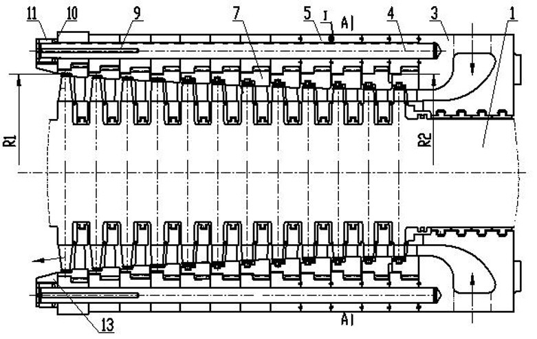 A turbine inner cylinder structure