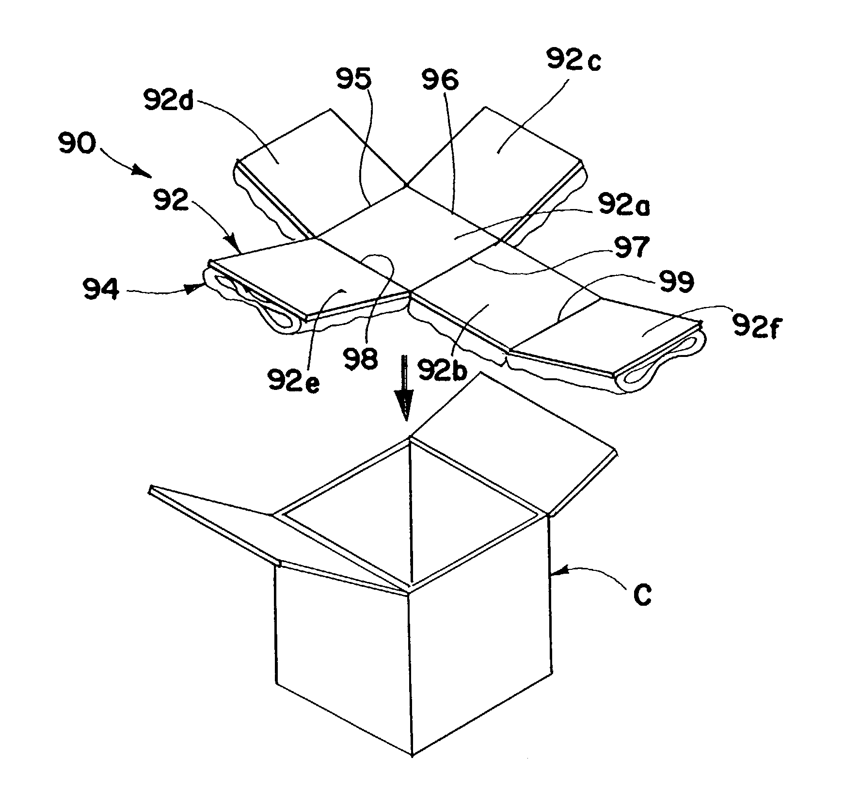 Packing product and apparatus and method for manufacturing same