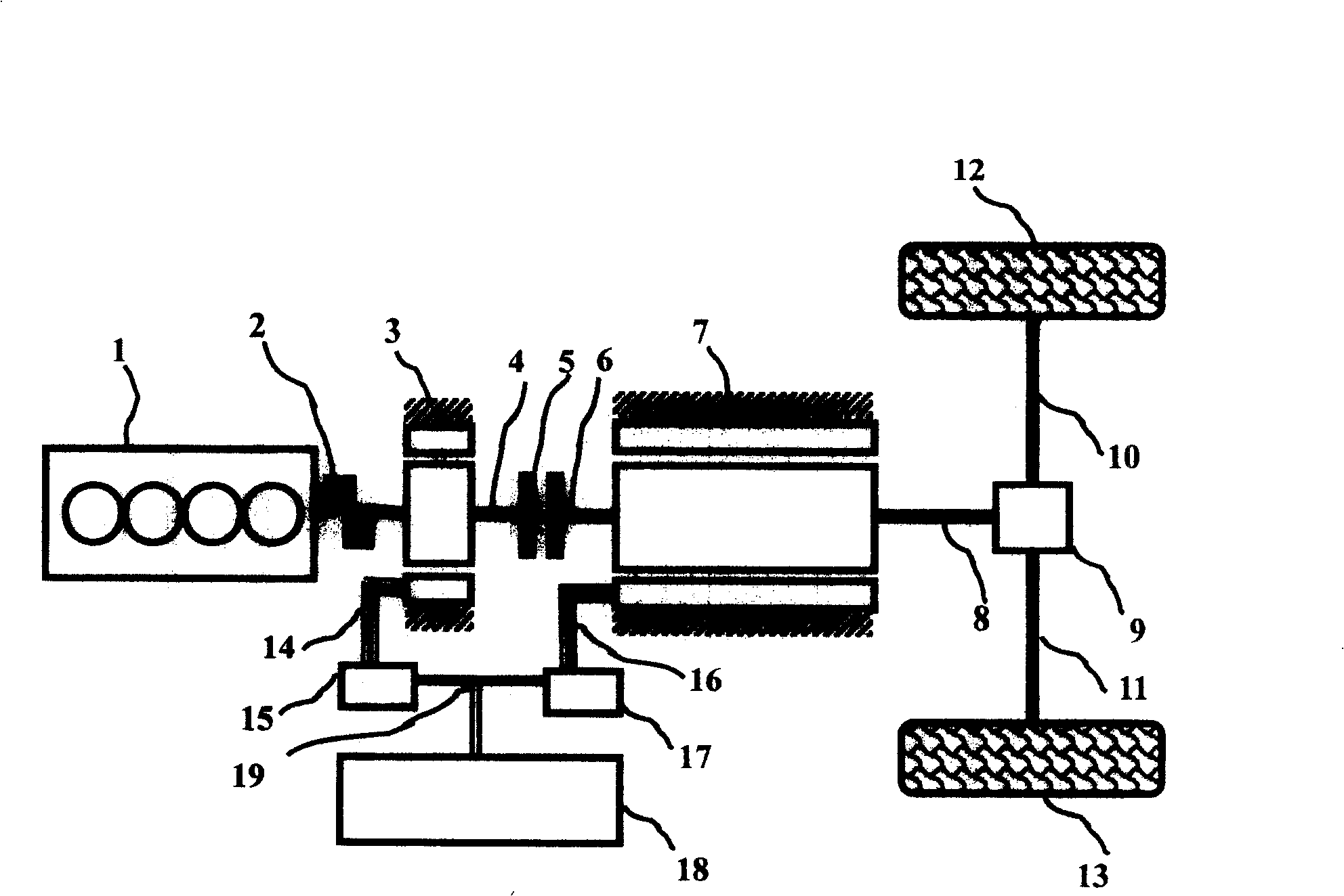 Hybrid drive system in type of multiple series connection stepless speed change