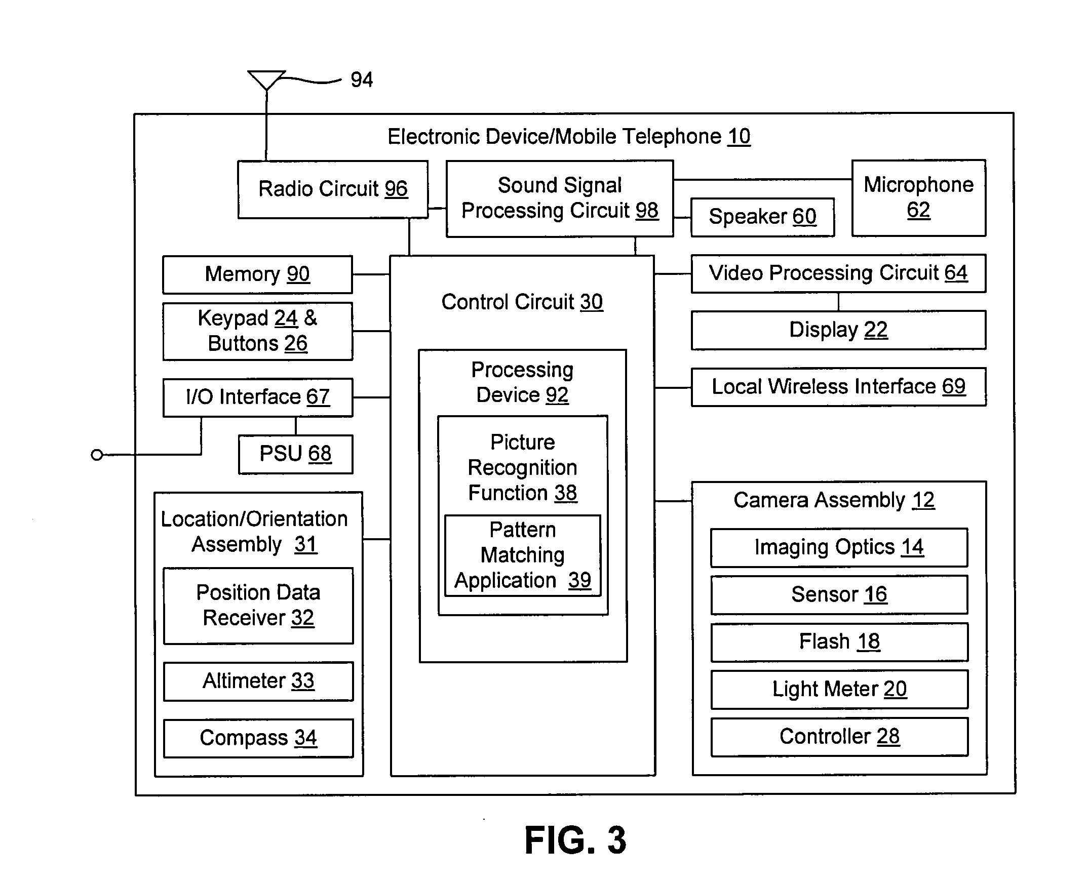 Camera system and method for providing information on subjects displayed in a camera viewfinder