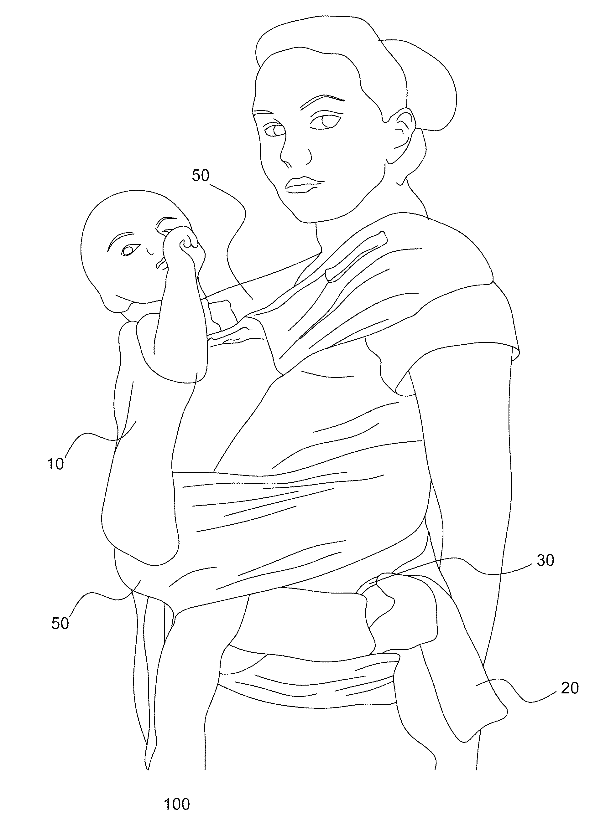 Hybrid Sling Waist On A Baby Carrier