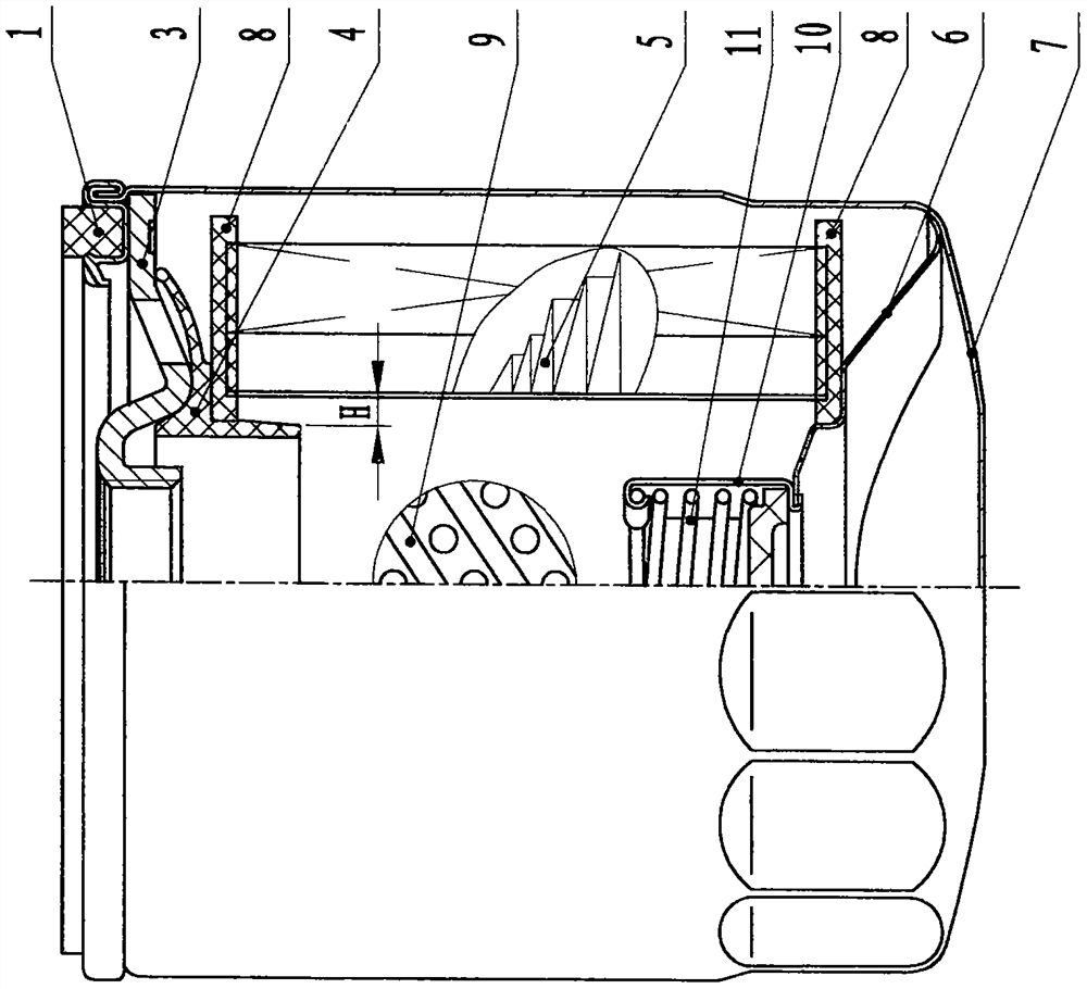 Positioning limit type oil filter