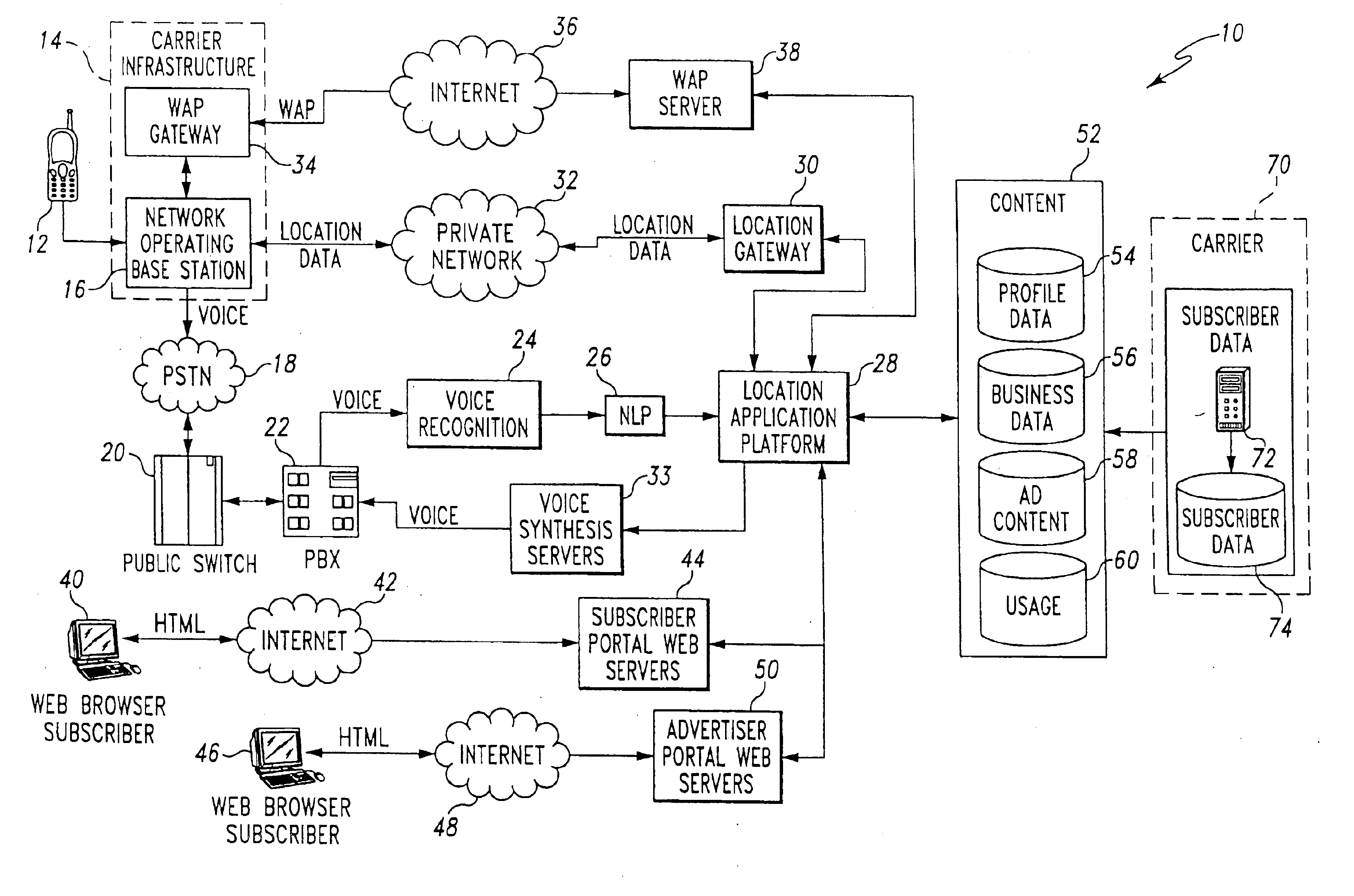 Method for passive mining of usage information in a location-based services system