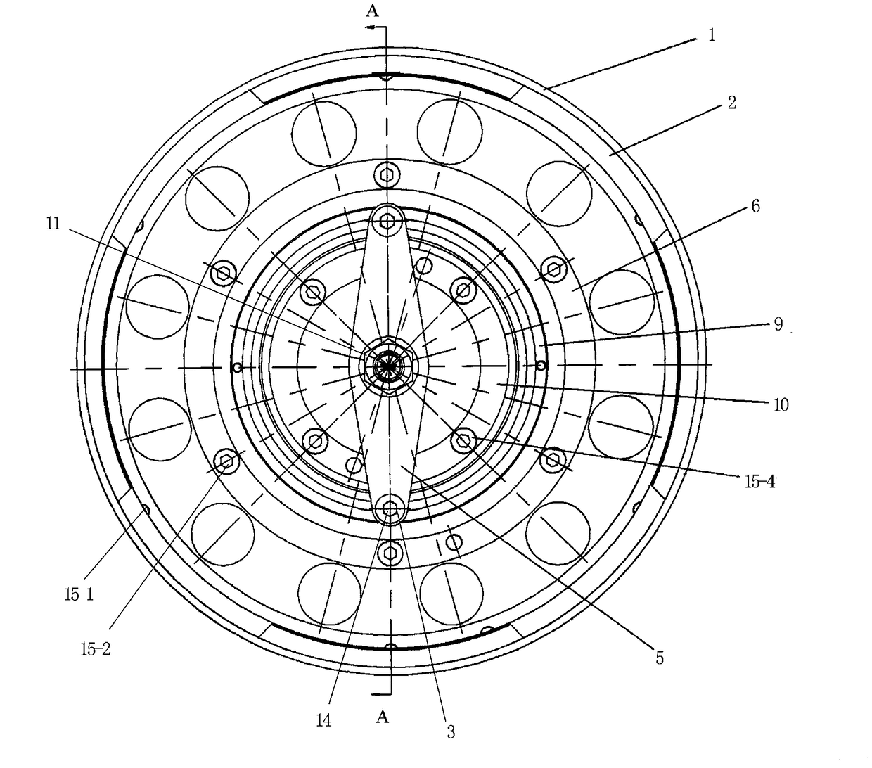 Riveting device and method for locking bearing case assembly and liner assembly