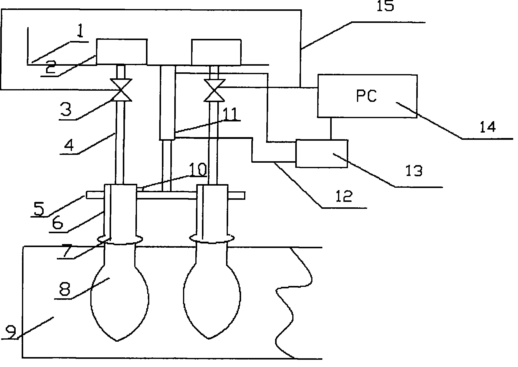 Condom pin hole electronic inspection instrument capable of automatically judging pin hole position