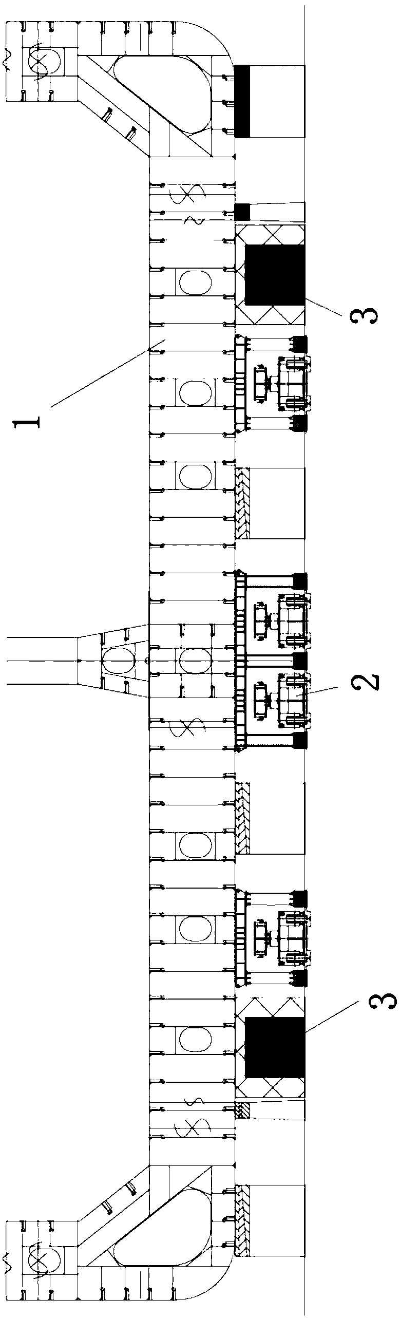 An emergency method and emergency equipment for a power unit failure of a ship moving trolley