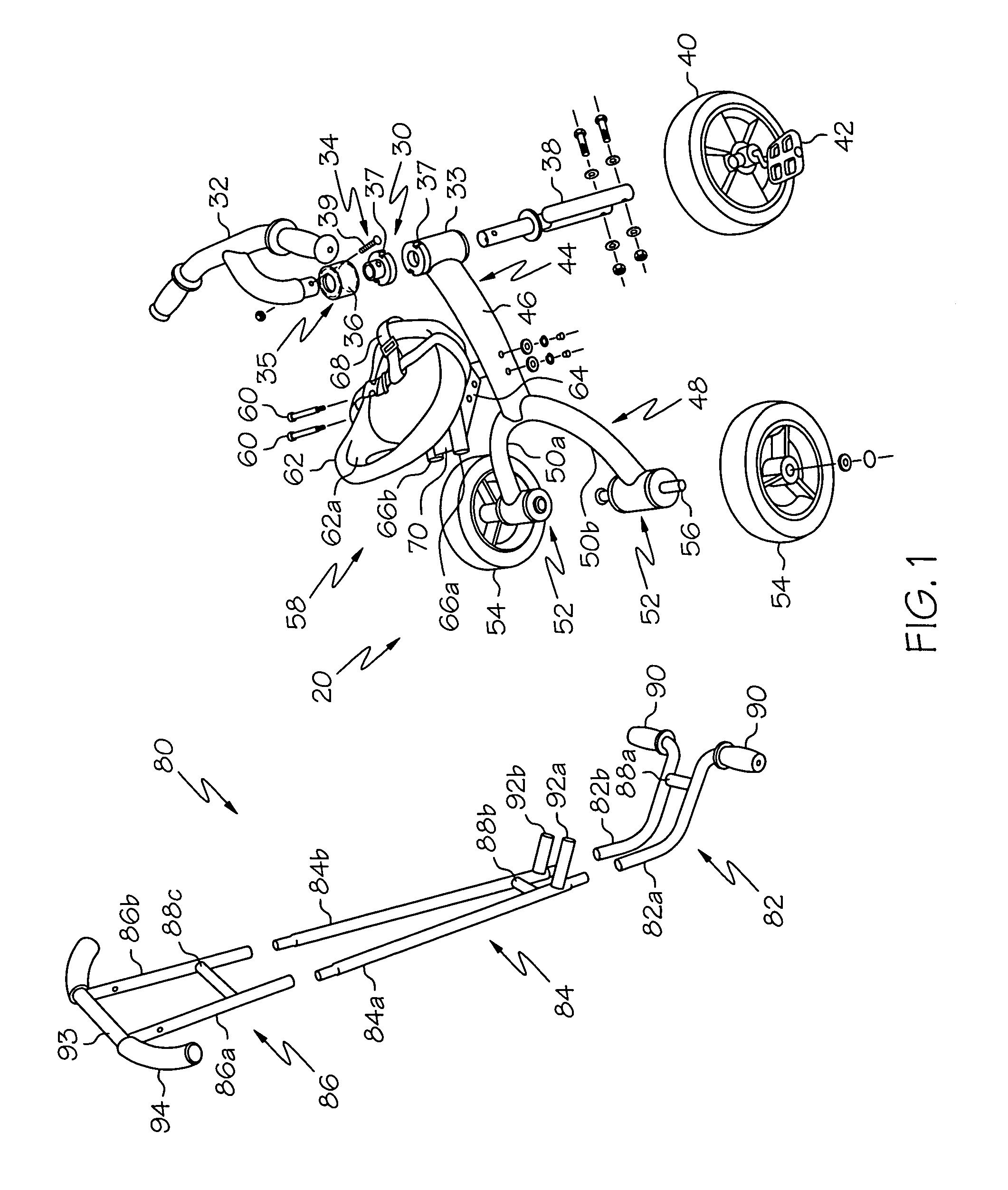 Tricycle and guide handle