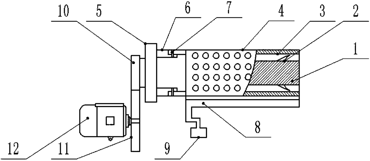 Double-screw extruder with forced material mixing structure