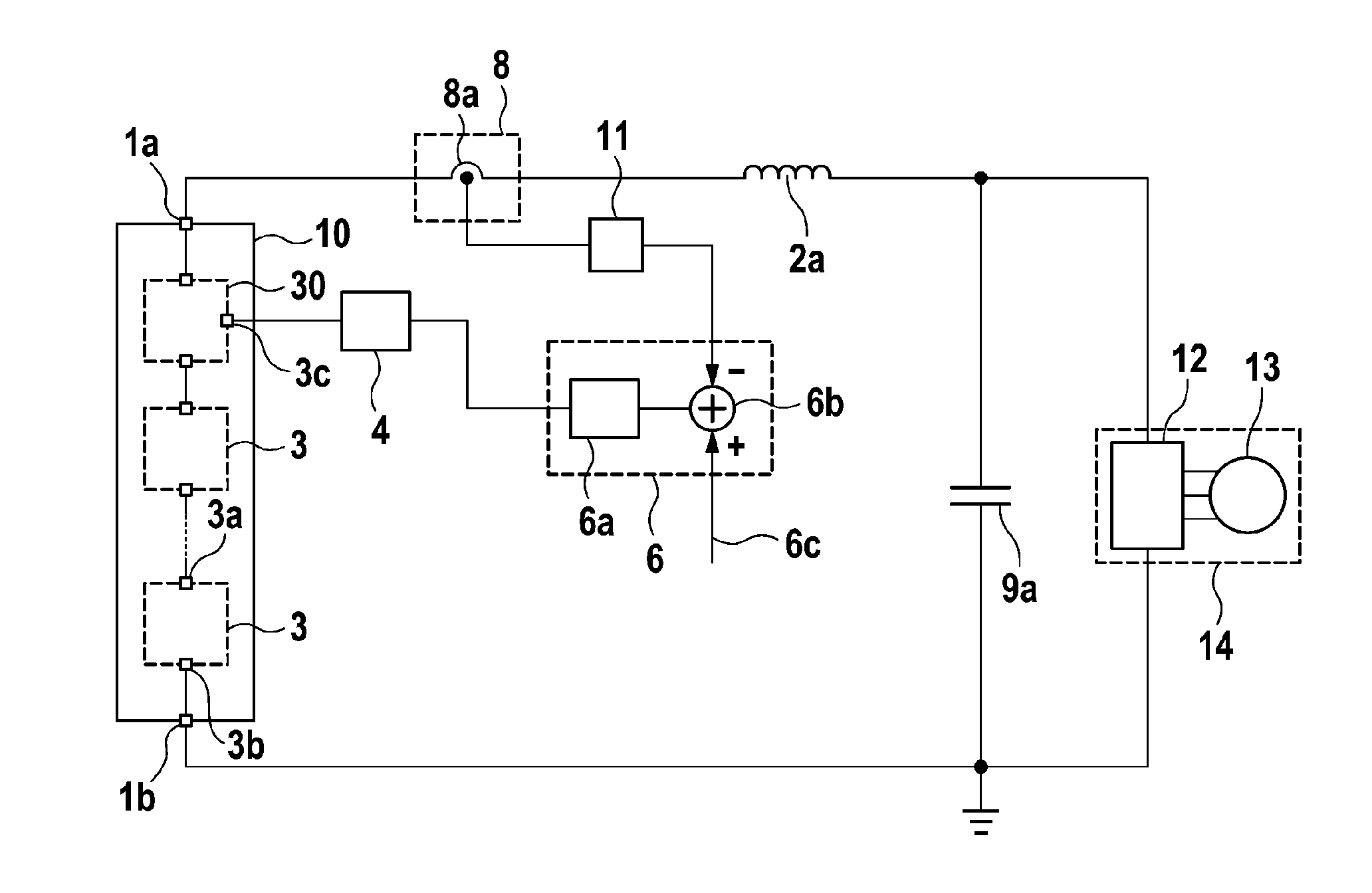 Attenuation circuit for an energy storage device and method for attenuating oscillations of the output current of an energy storage device