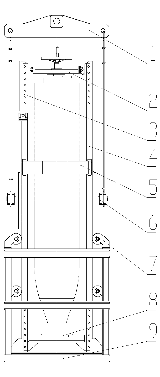 A large-caliber warhead suspension device