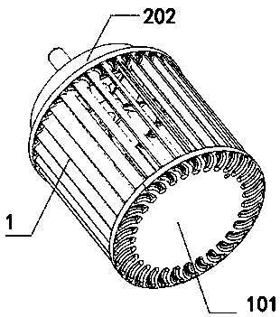 Fan structure capable of increasing air inlet amount, evaporator component capable of increasing air inlet amount and noise reduction humidifier