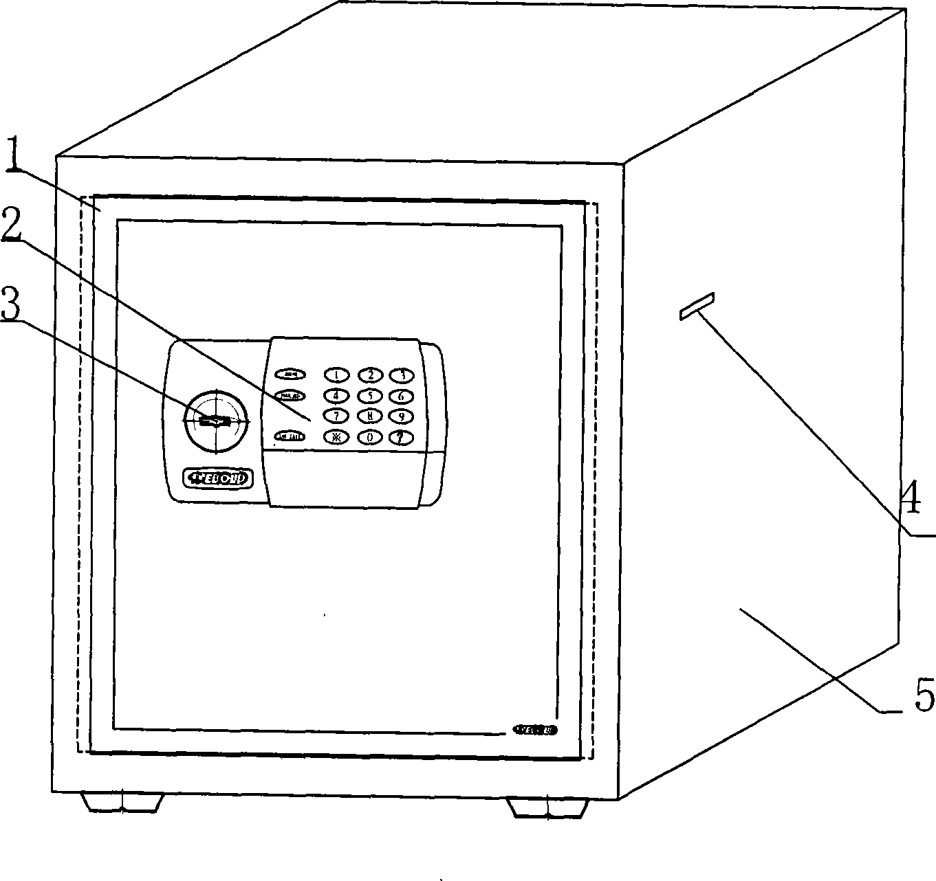 Door moving safe with side lock