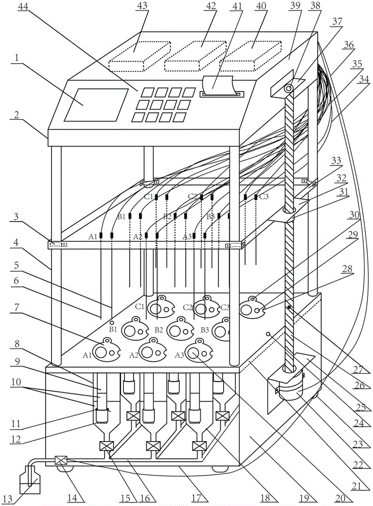 Full-automatic excised skin percutaneous resistance measuring device