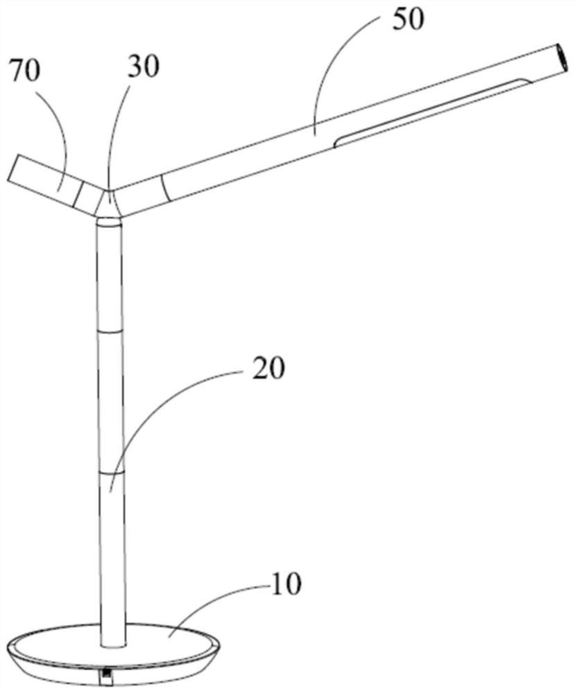 Lamp head rotating assembly and lighting device