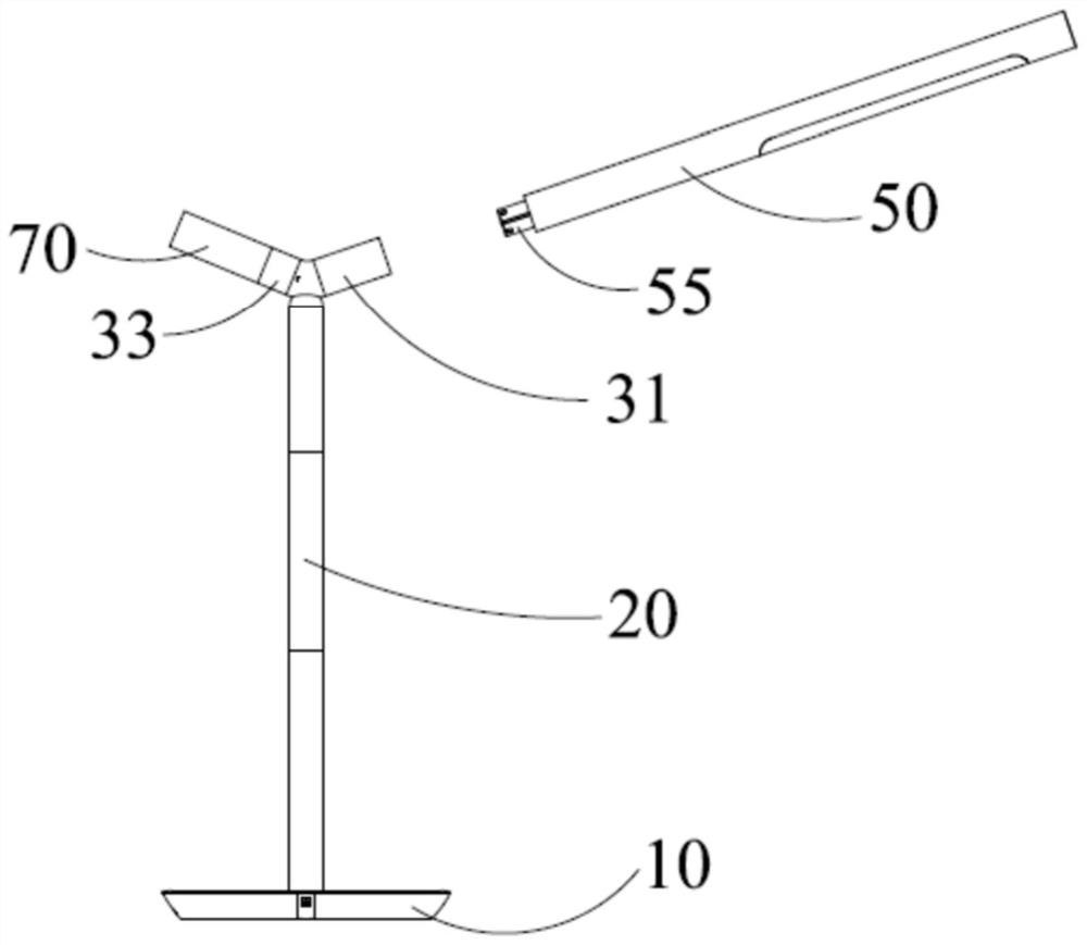 Lamp head rotating assembly and lighting device