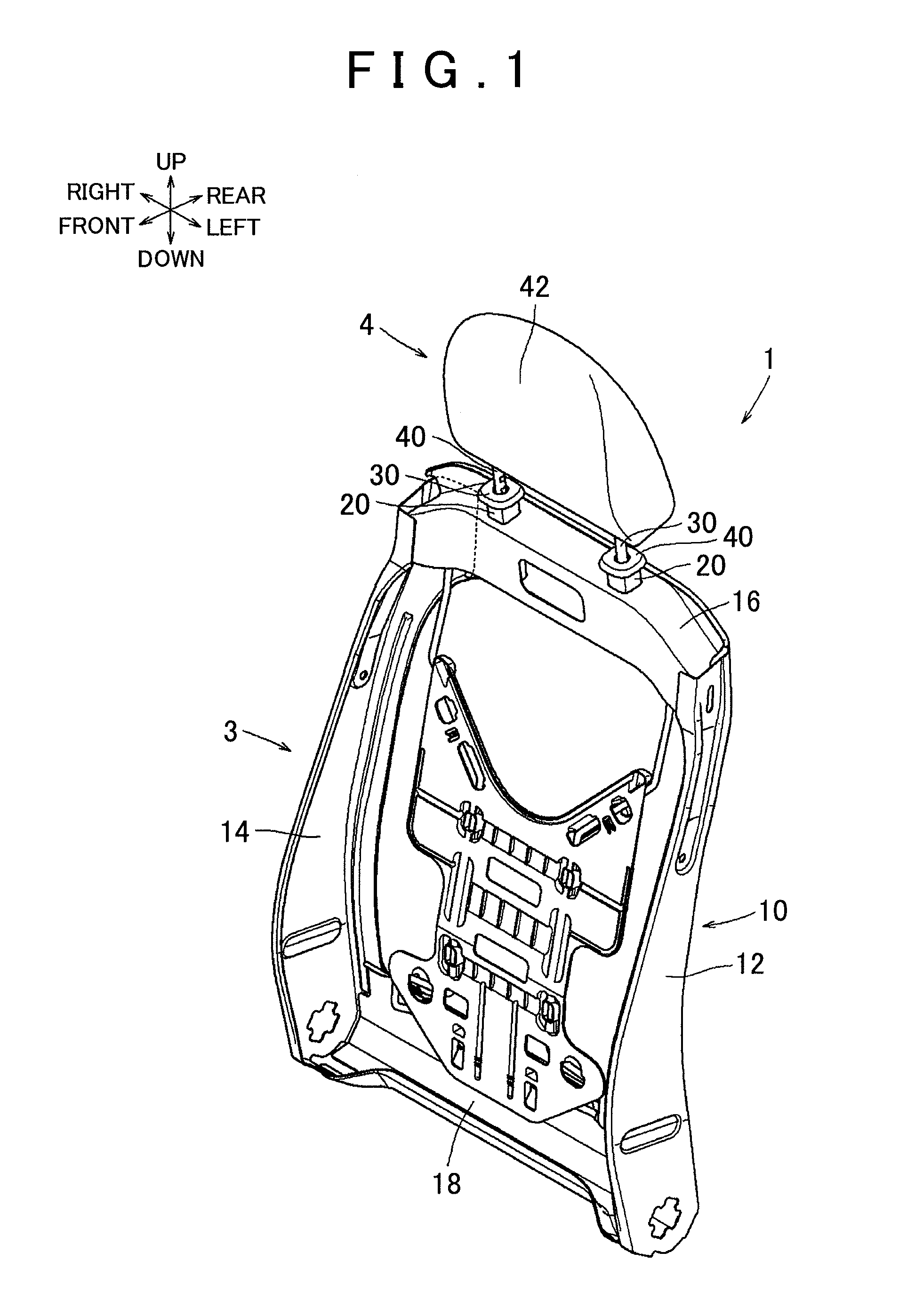 Headrest mounting structure vehicle seat