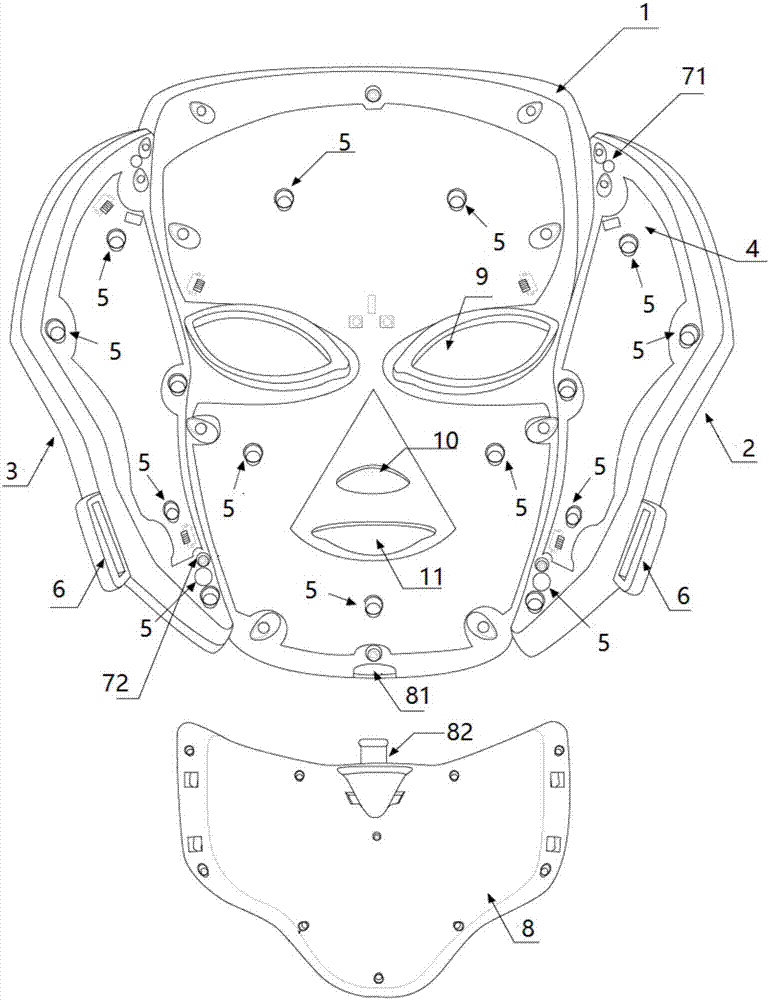 Wearable facial low-frequency electromagnetic physical therapy mask based on trace amount of biological electromagnetic stimulation