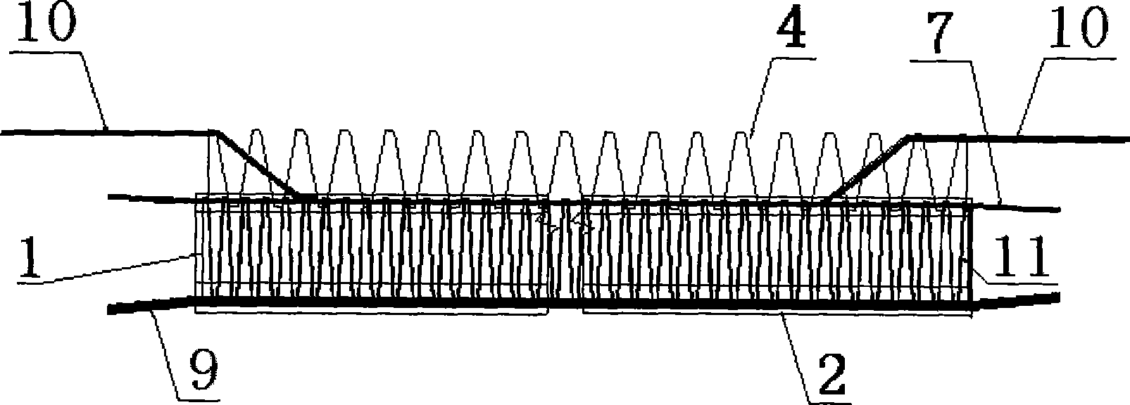 Prefabricated hollow superposed beam, and cast-in-situ construction method for beam and precast slab
