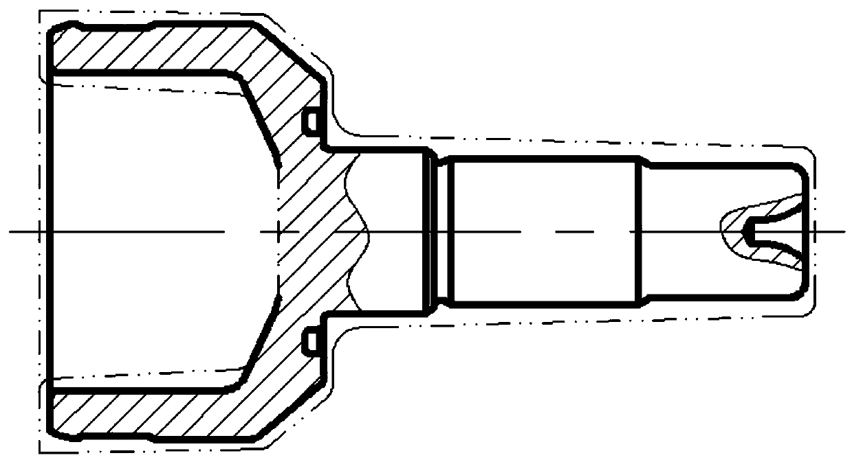 Turning method of outer star wheel with closed end of telescopic constant velocity universal joint