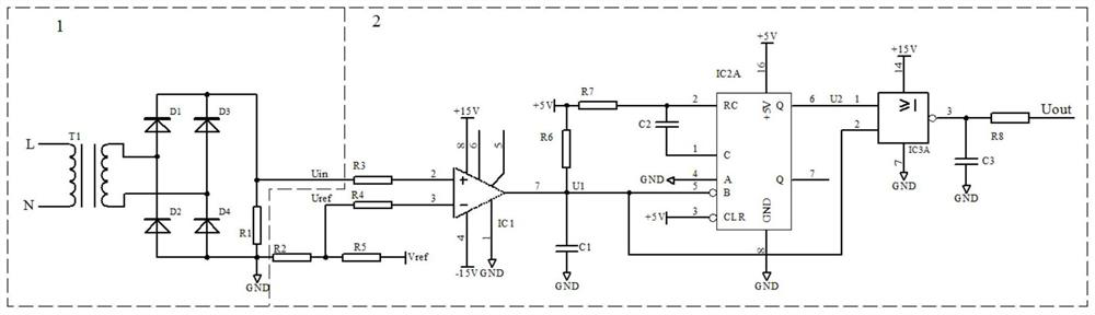 A power grid power failure detection circuit