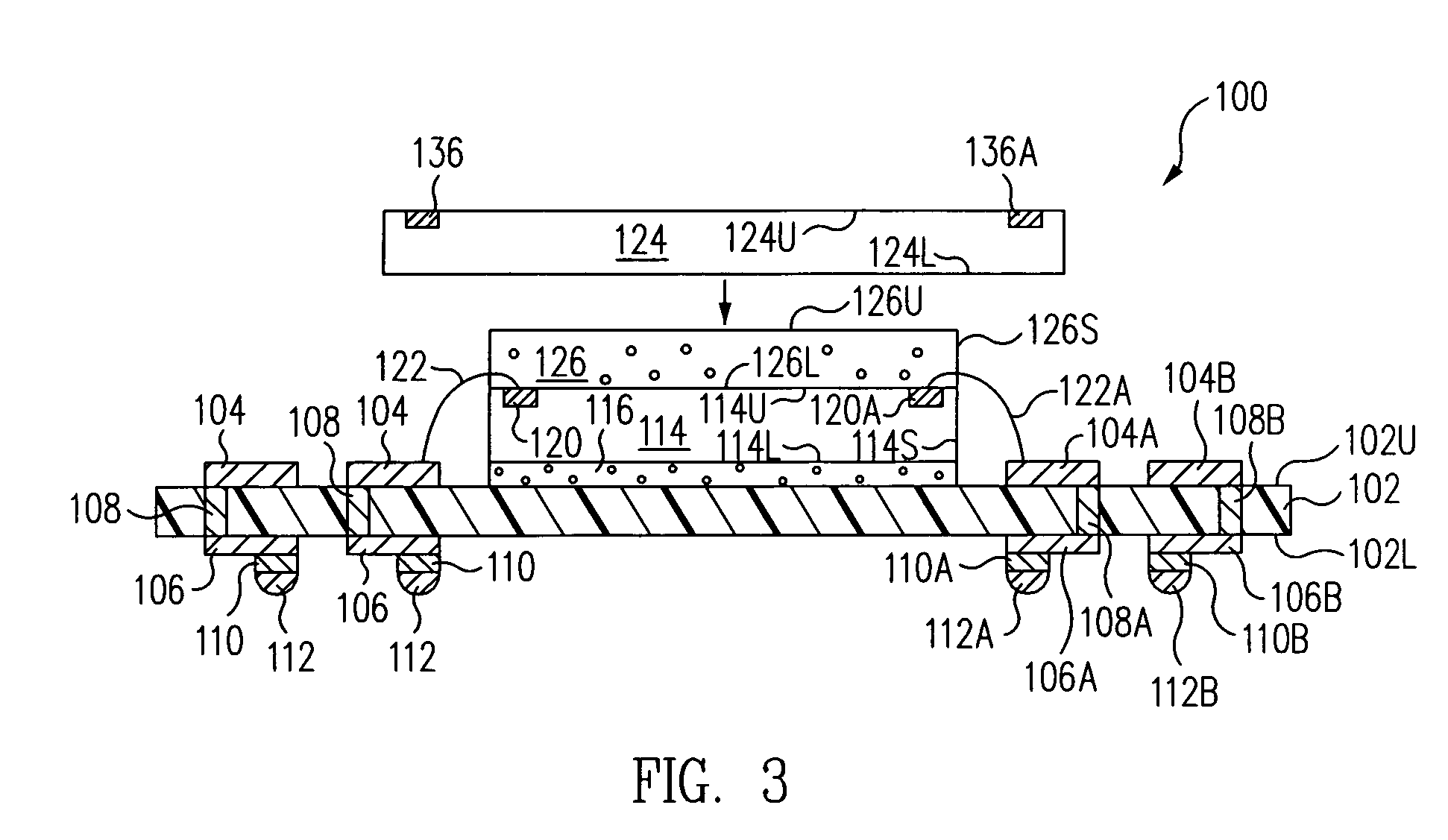 Stacked electronic component package having film-on-wire spacer