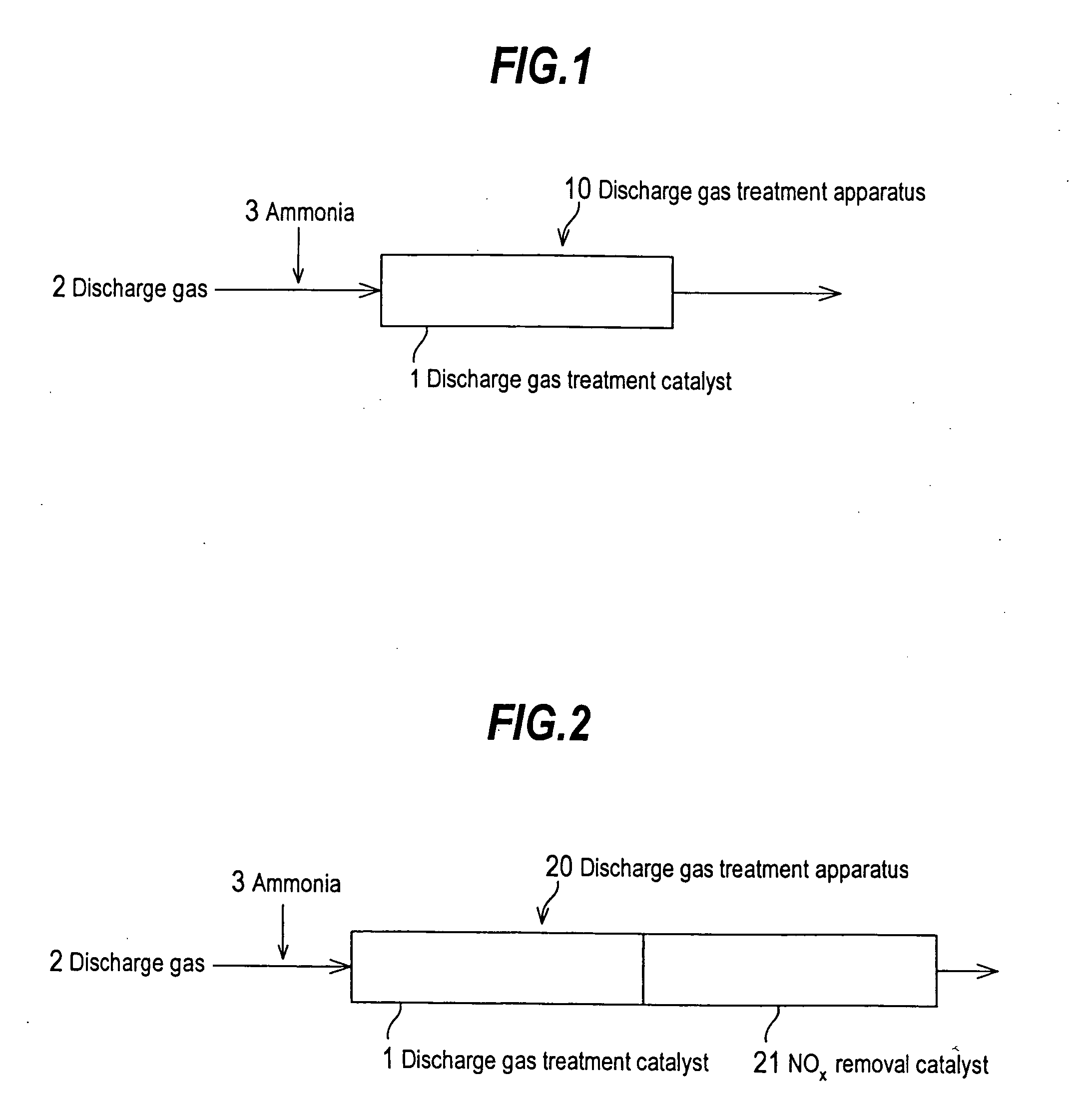 Discharge gas treatment catalyst and method and apparatus for treating discharge gas