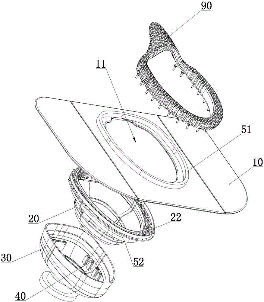 Defecation nursing instrument for bedridden patients and bed pan thereof