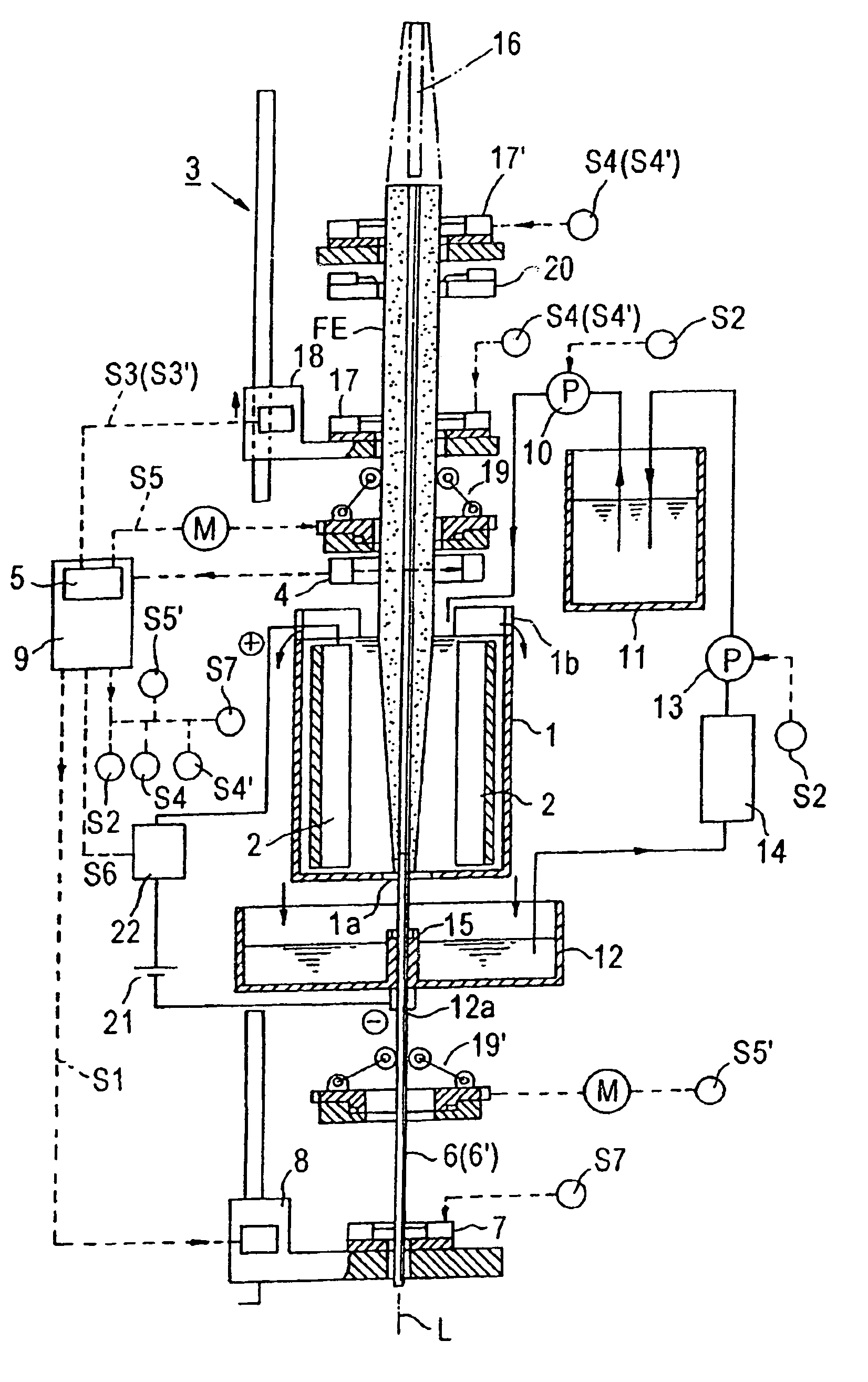 Device for manufacturing metal ferrules used for optical fibers