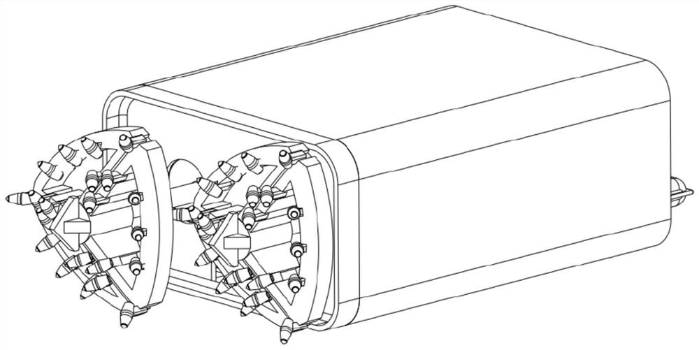 Full-section rectangular rapid heading machine with planet wheel driving Lello triangular cutterhead