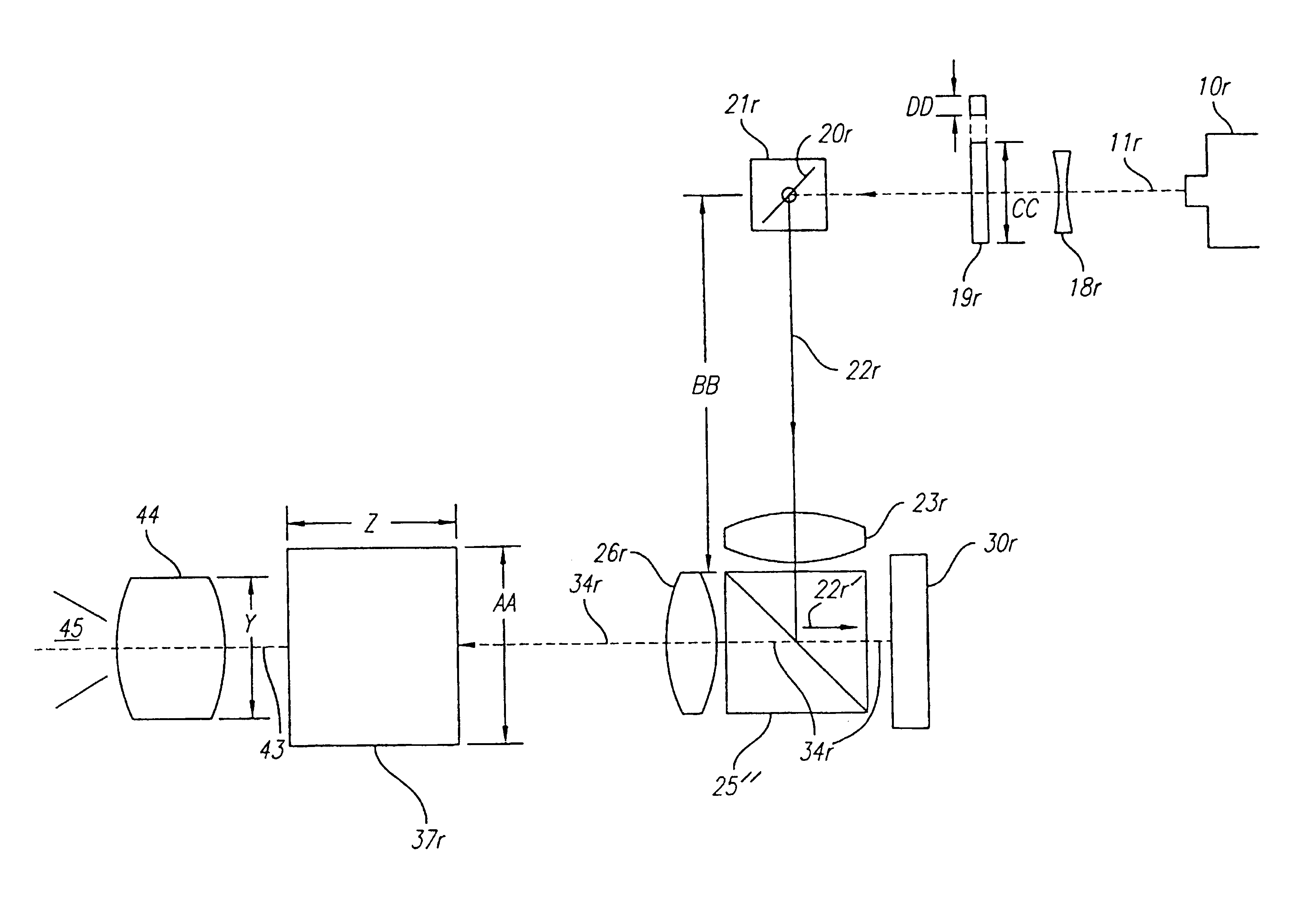 Laser projection apparatus with liquid-crystal light valves and scanning reading beam