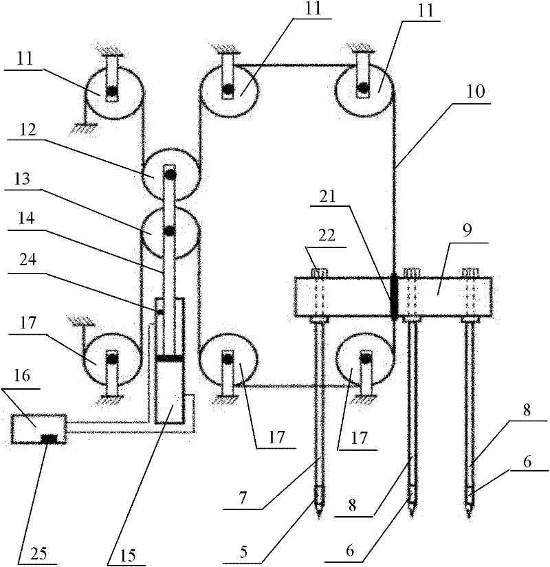 Hydraulic drive injection based bottom sediment acoustic characteristic in-situ detecting system