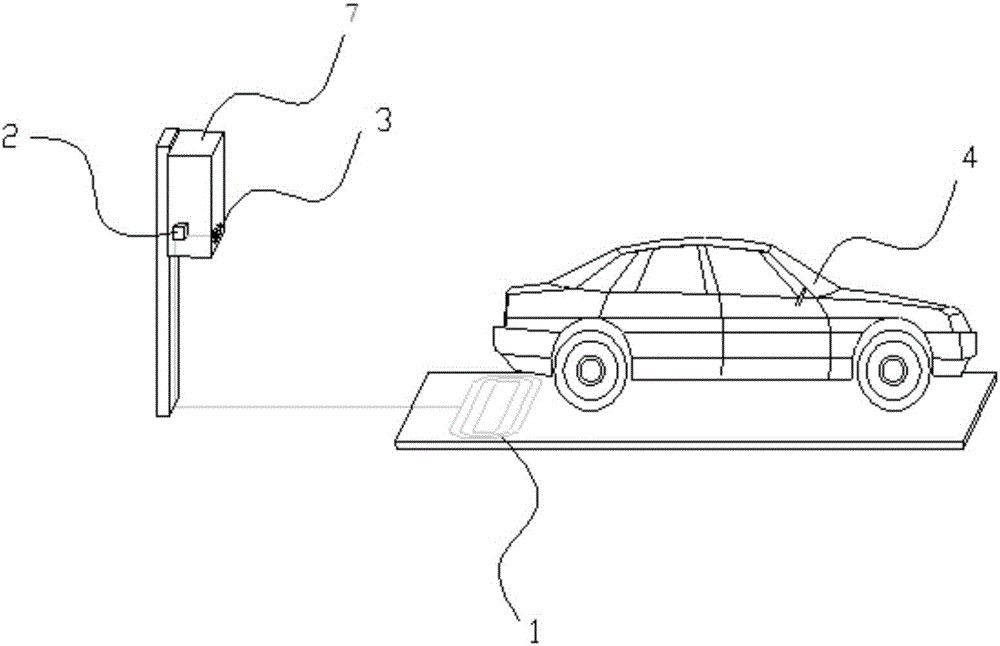 Car detection and alarm device and charging pile