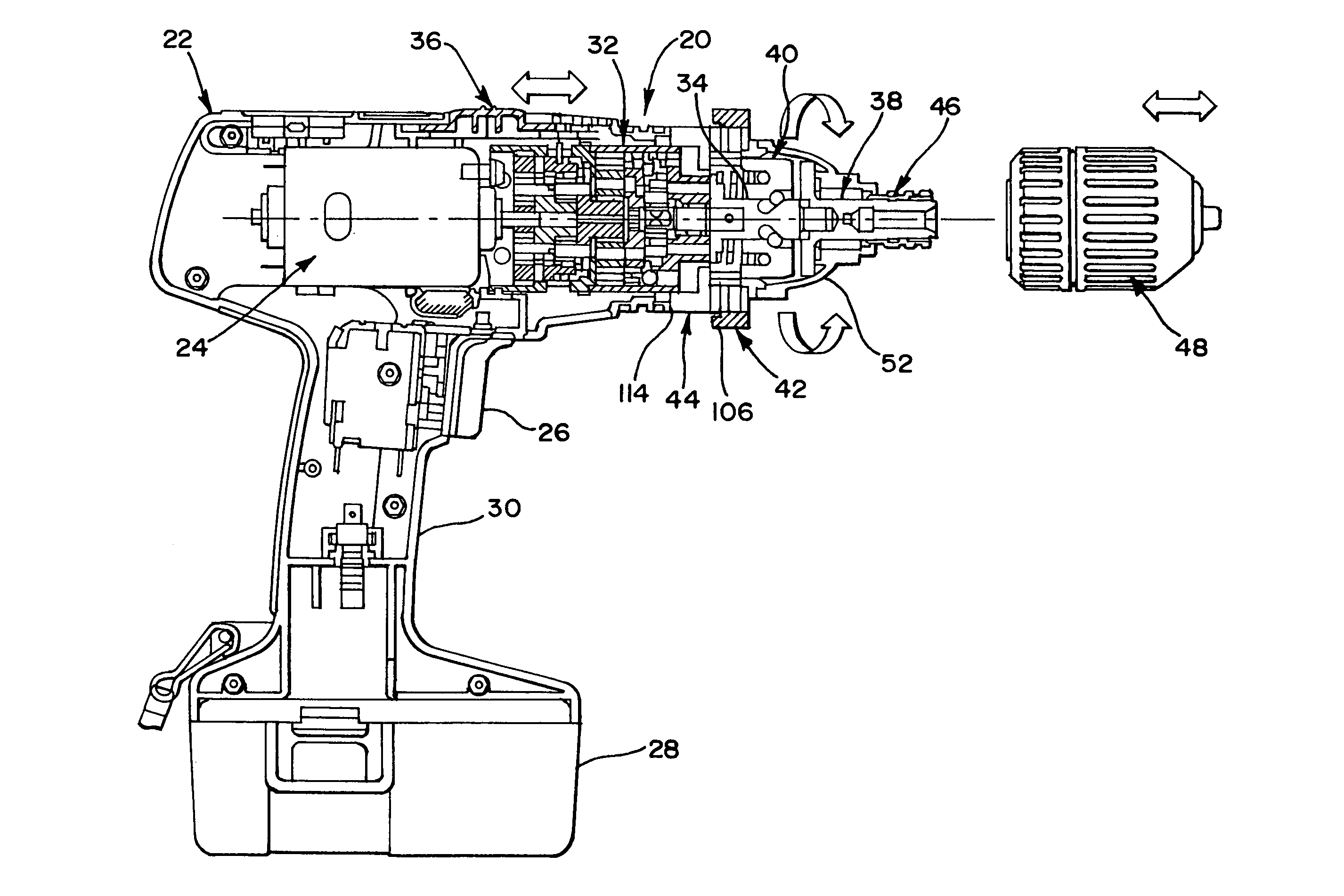 Mode selector mechanism for an impact driver