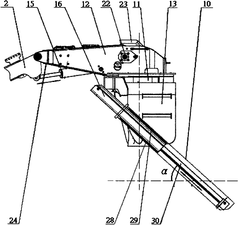 Lifting device of engineering machine and telescopic type belt delivery wagon with same