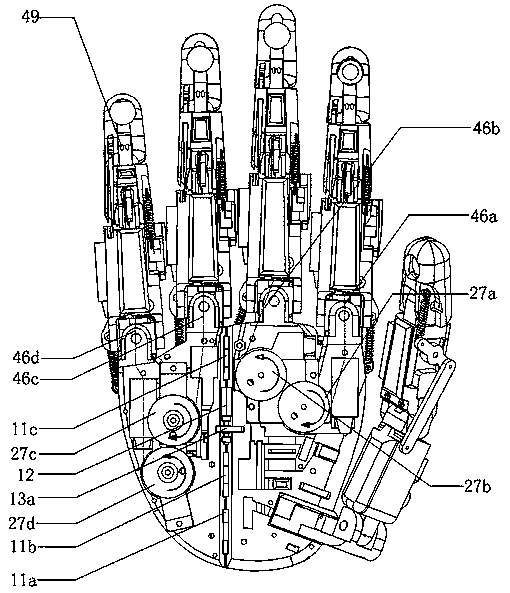 Multi-freedom-degree flexible mechanical hand with mechanical flexibility