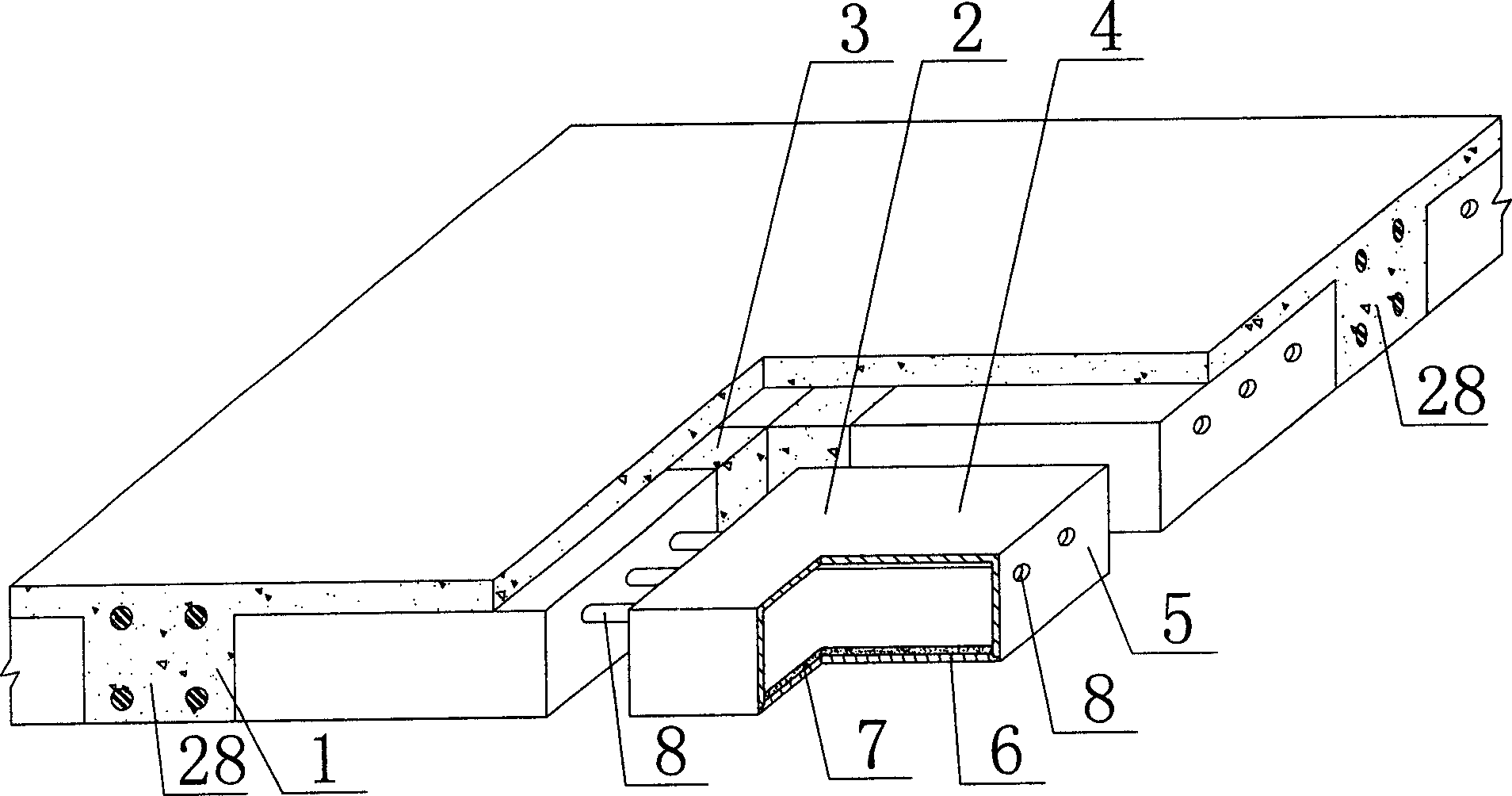 In-situ cast hollow concrete slab