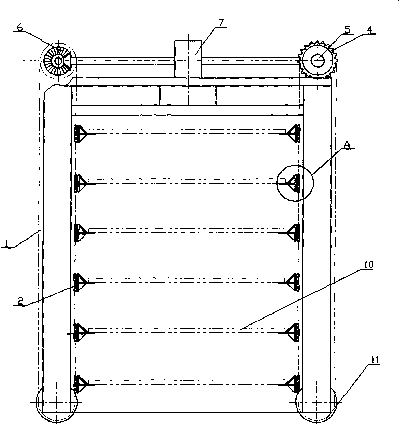 Chain drive hydraulic brick receiving machine