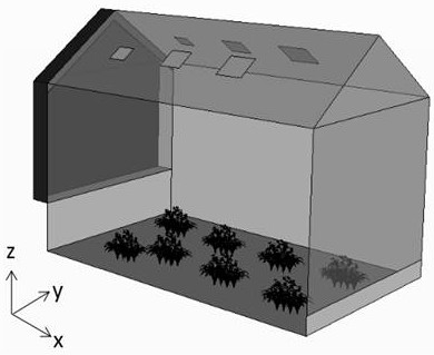 A slope greenhouse solar chimney ventilation system