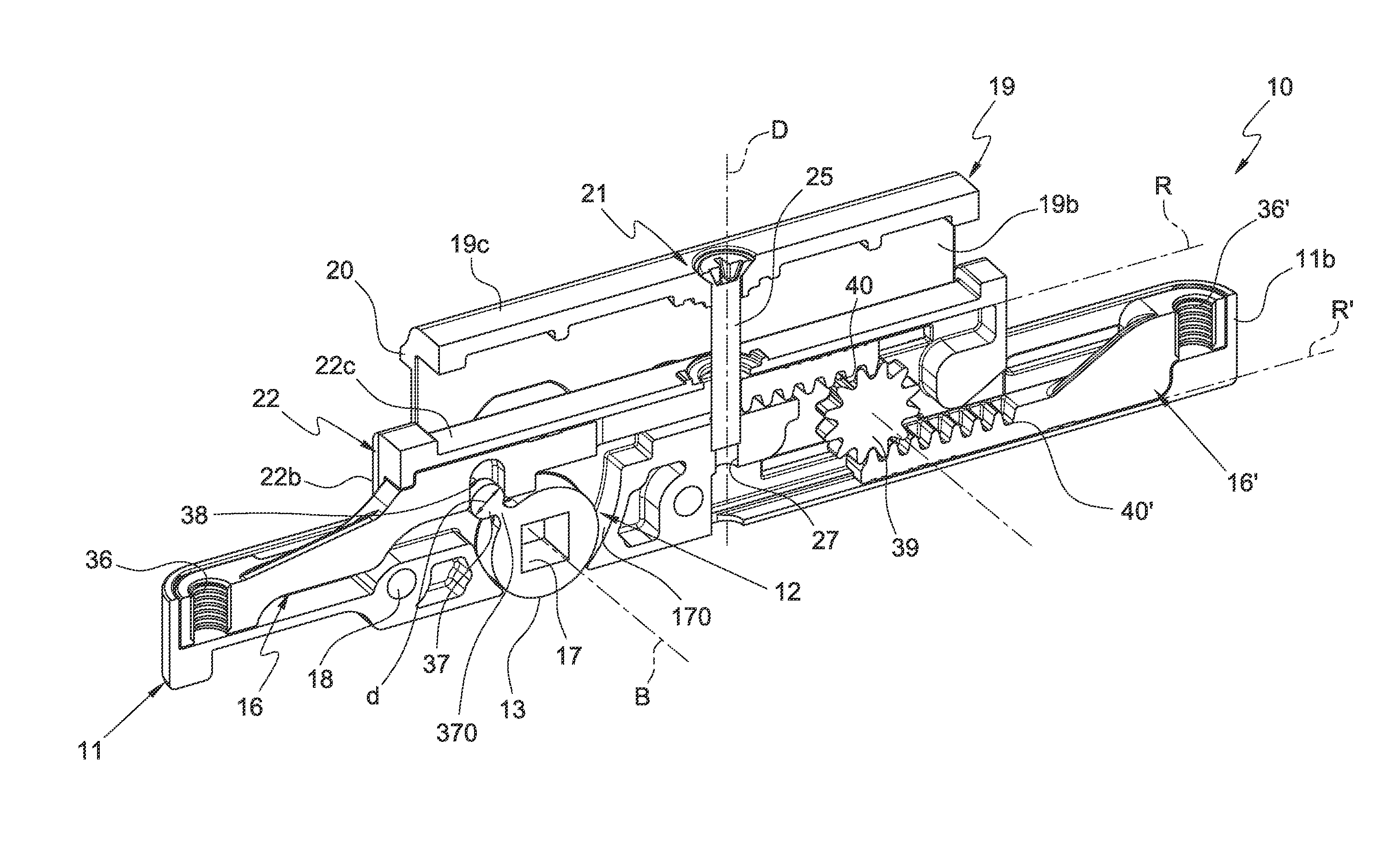 Device for moving members for operating or for closing a window or door frame