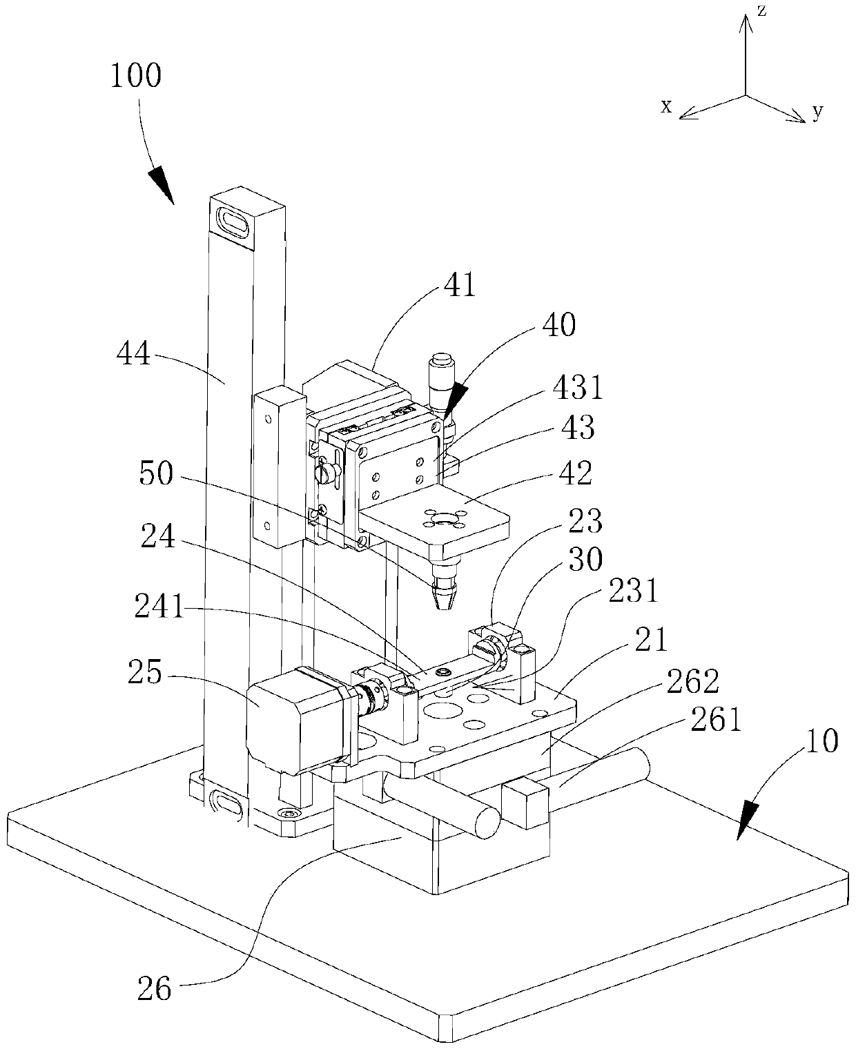 Testing equipment for testing the performance of laser diodes