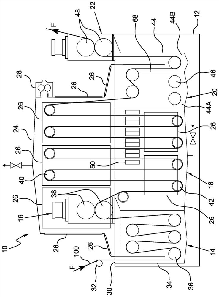 Multifunctional continuous dyeing device for warp chains for fabrics