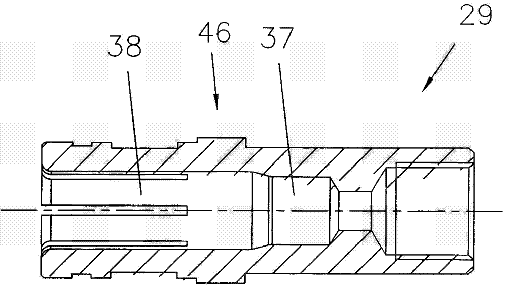 Burner body comprising a securing system and TIG welding torch comprising the burner body