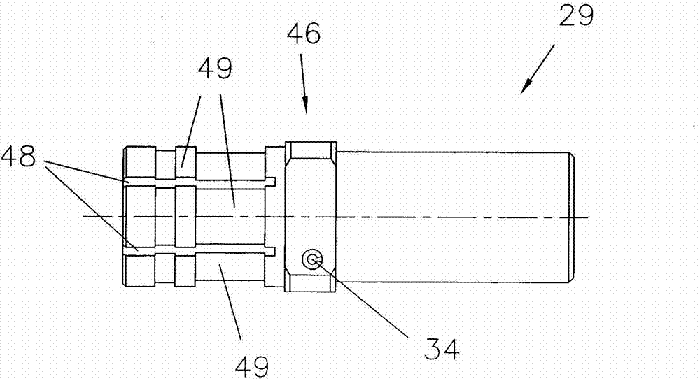 Burner body comprising a securing system and TIG welding torch comprising the burner body