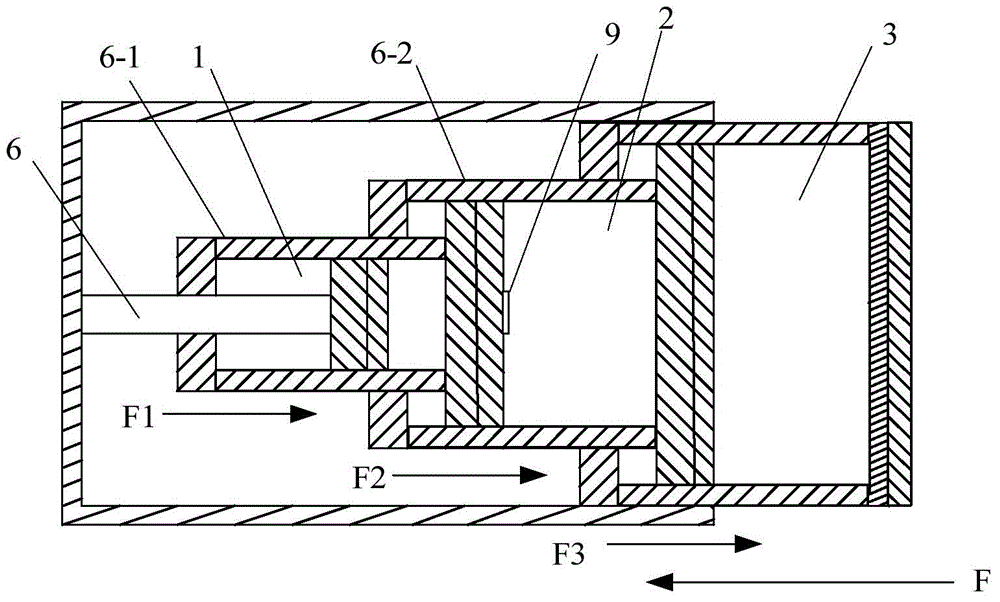 Three-stage buffer with piston movement adjusted by processor according to impact pressure