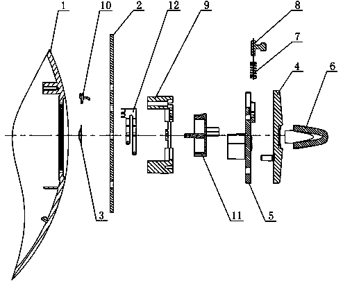Transmission and speed governing device of food processing machinery