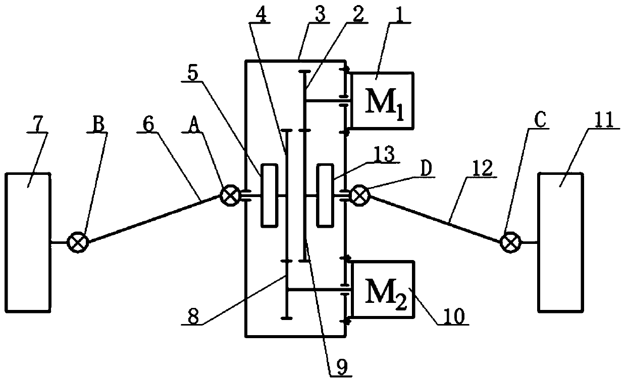 Electric automobile distributed type drive axle assembly