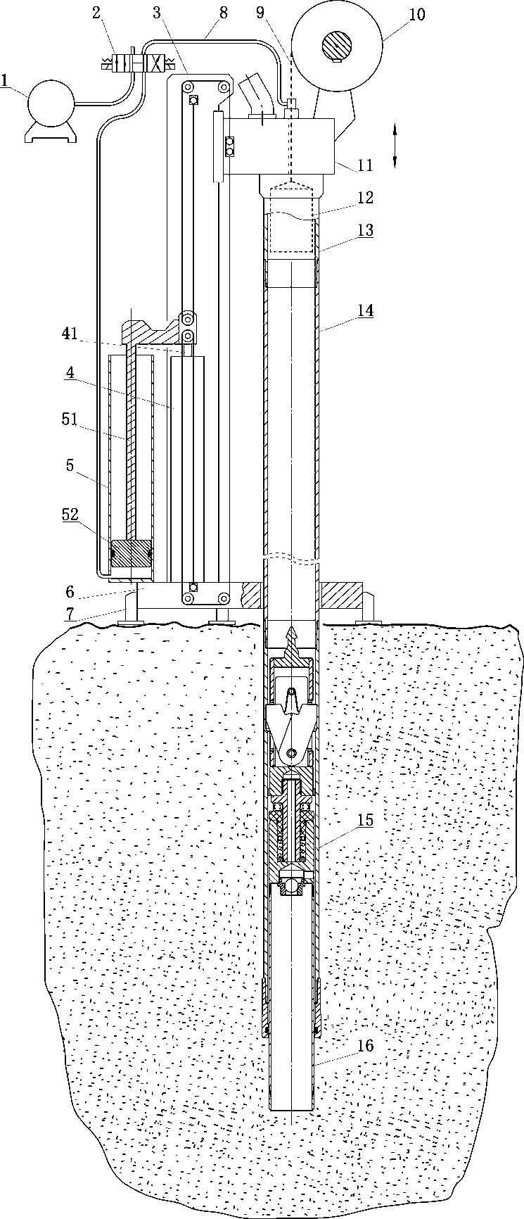 Deposit sediment core drilling process suitable for seabed rope core drilling machine